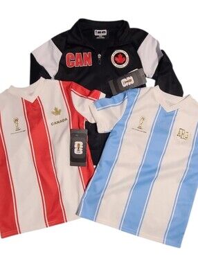 NWT Official FIFA Soccer Lot Canada Track Jacket Jersey Top Argentina Shirt S M